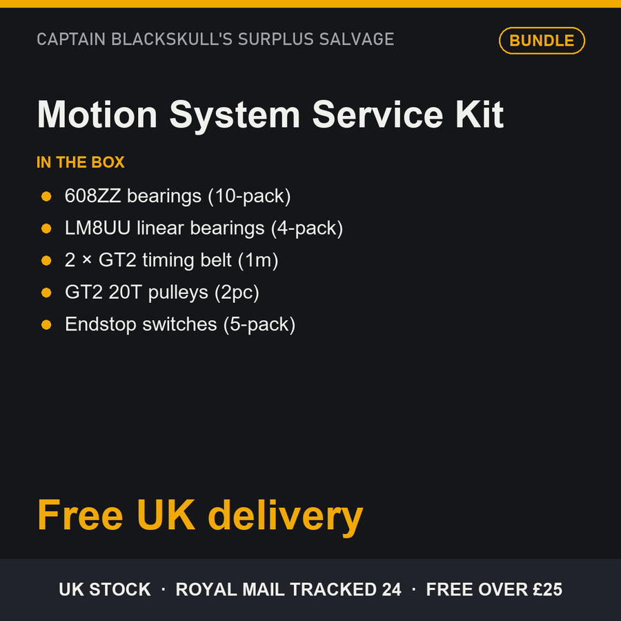 Motion System Service Kit bundle - 608ZZ and LM8UU bearings, 2 GT2 belts, GT2 pulleys, endstop switches