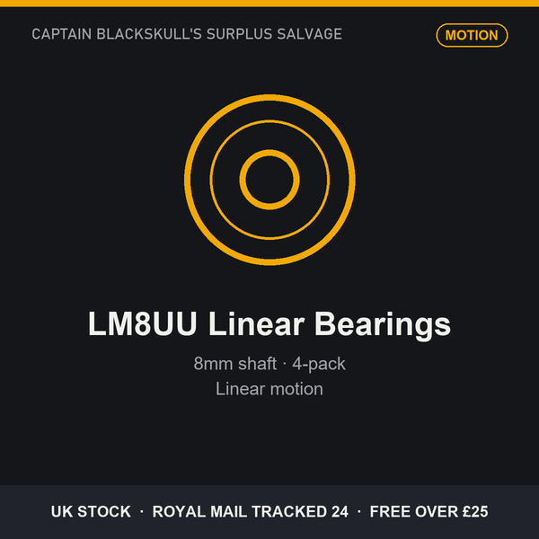 LM8UU Linear Bearings - 8mm shaft, 4-pack