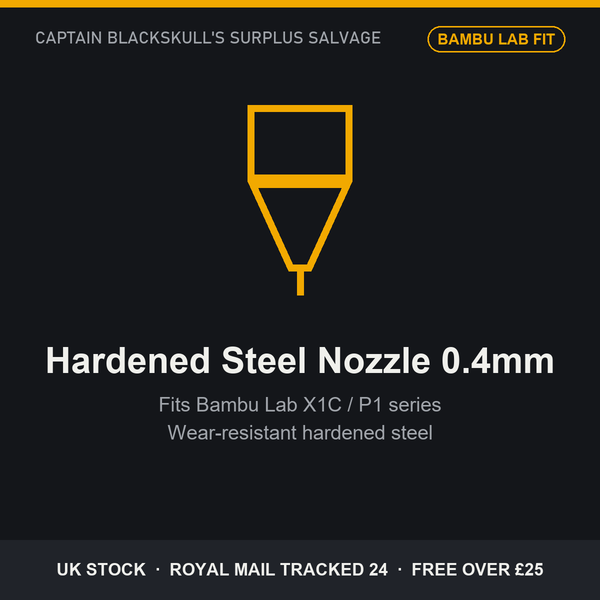 Hardened Steel Nozzle 0.4mm - fits Bambu Lab X1C / P1 series