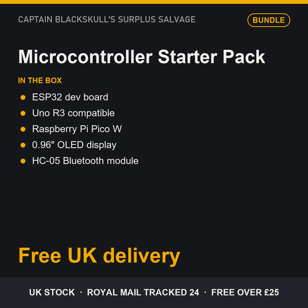 Microcontroller Starter Pack bundle - ESP32, Uno R3 compatible, Pico W, OLED display, HC-05 Bluetooth