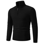 2023 Men's Plus Size Fleece Zip Mock Neck Sweater